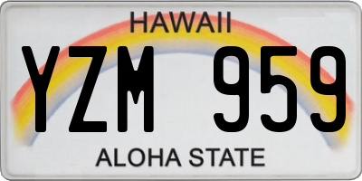 HI license plate YZM959