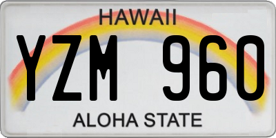HI license plate YZM960