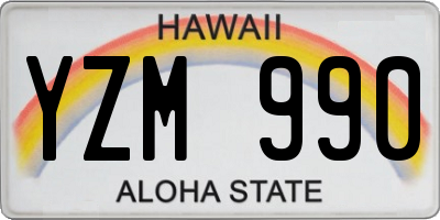 HI license plate YZM990