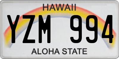 HI license plate YZM994