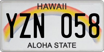 HI license plate YZN058