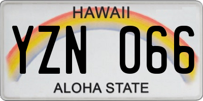 HI license plate YZN066