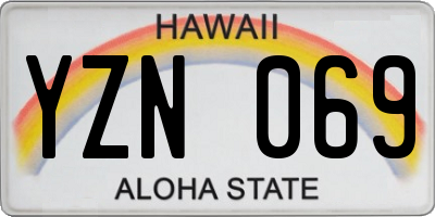 HI license plate YZN069