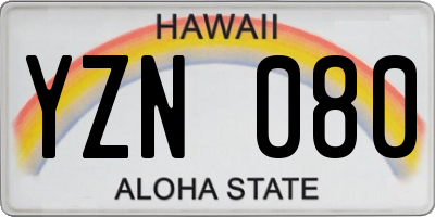 HI license plate YZN080