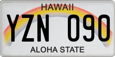 HI license plate YZN090