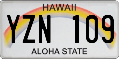 HI license plate YZN109