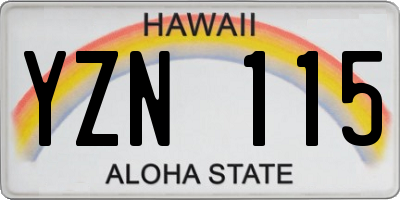 HI license plate YZN115