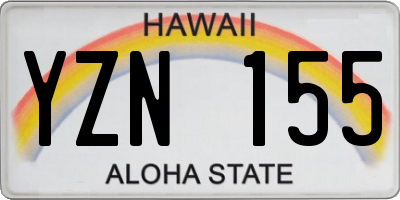 HI license plate YZN155
