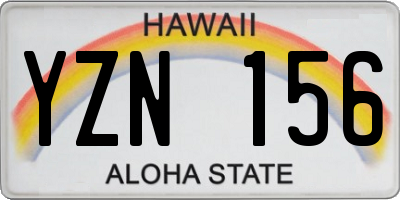 HI license plate YZN156
