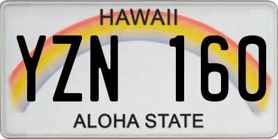 HI license plate YZN160