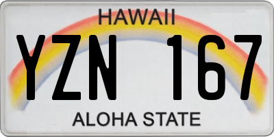 HI license plate YZN167