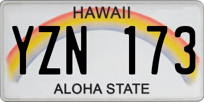 HI license plate YZN173