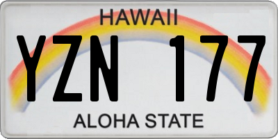 HI license plate YZN177