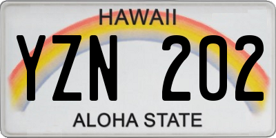 HI license plate YZN202