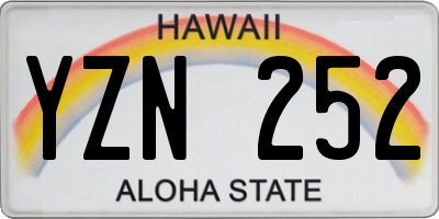 HI license plate YZN252