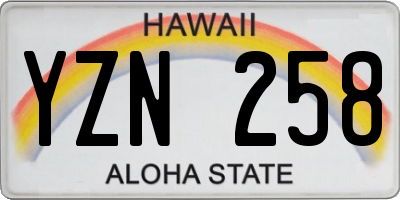 HI license plate YZN258