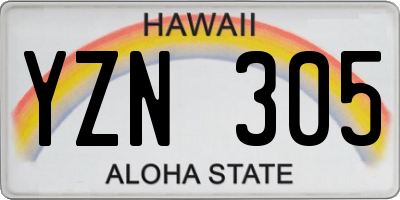 HI license plate YZN305