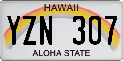 HI license plate YZN307