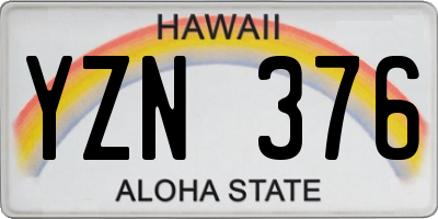 HI license plate YZN376