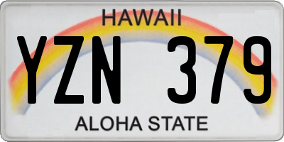 HI license plate YZN379