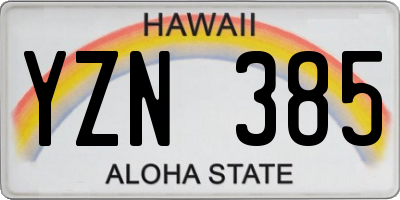 HI license plate YZN385