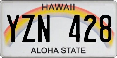HI license plate YZN428