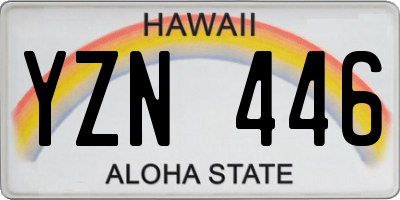 HI license plate YZN446