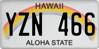 HI license plate YZN466