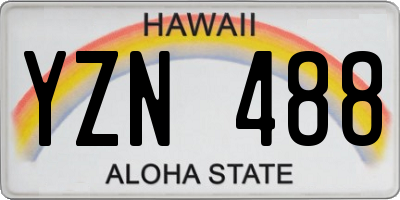 HI license plate YZN488