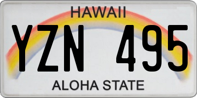 HI license plate YZN495