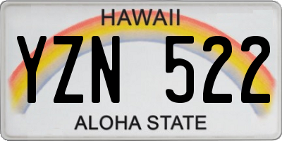 HI license plate YZN522