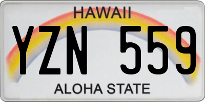 HI license plate YZN559