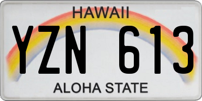 HI license plate YZN613
