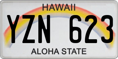 HI license plate YZN623