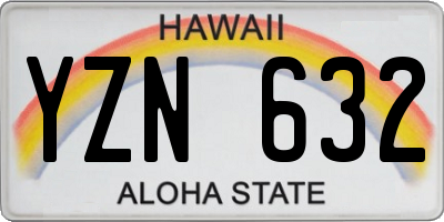 HI license plate YZN632