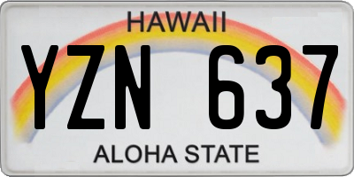 HI license plate YZN637