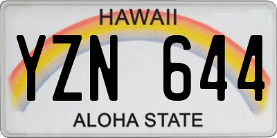 HI license plate YZN644