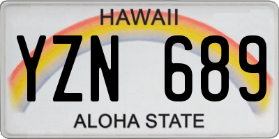 HI license plate YZN689