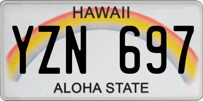 HI license plate YZN697