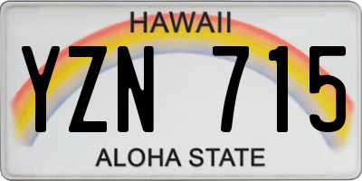 HI license plate YZN715