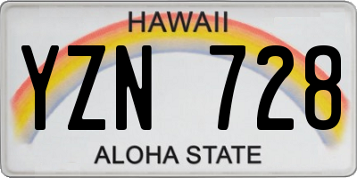 HI license plate YZN728