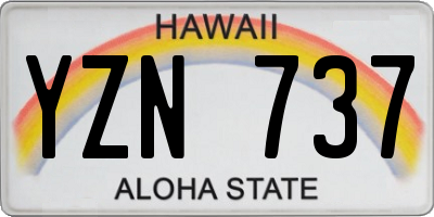 HI license plate YZN737