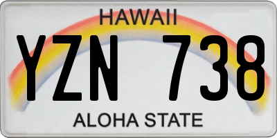 HI license plate YZN738