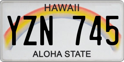 HI license plate YZN745