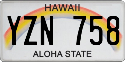 HI license plate YZN758