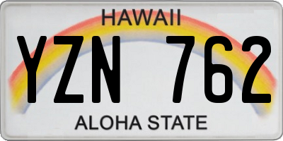 HI license plate YZN762