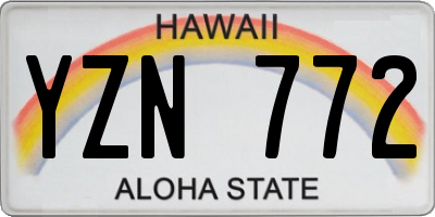 HI license plate YZN772