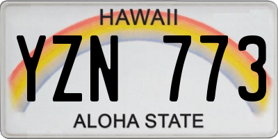 HI license plate YZN773