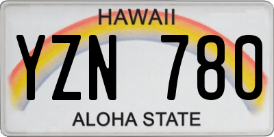 HI license plate YZN780