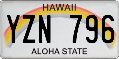 HI license plate YZN796